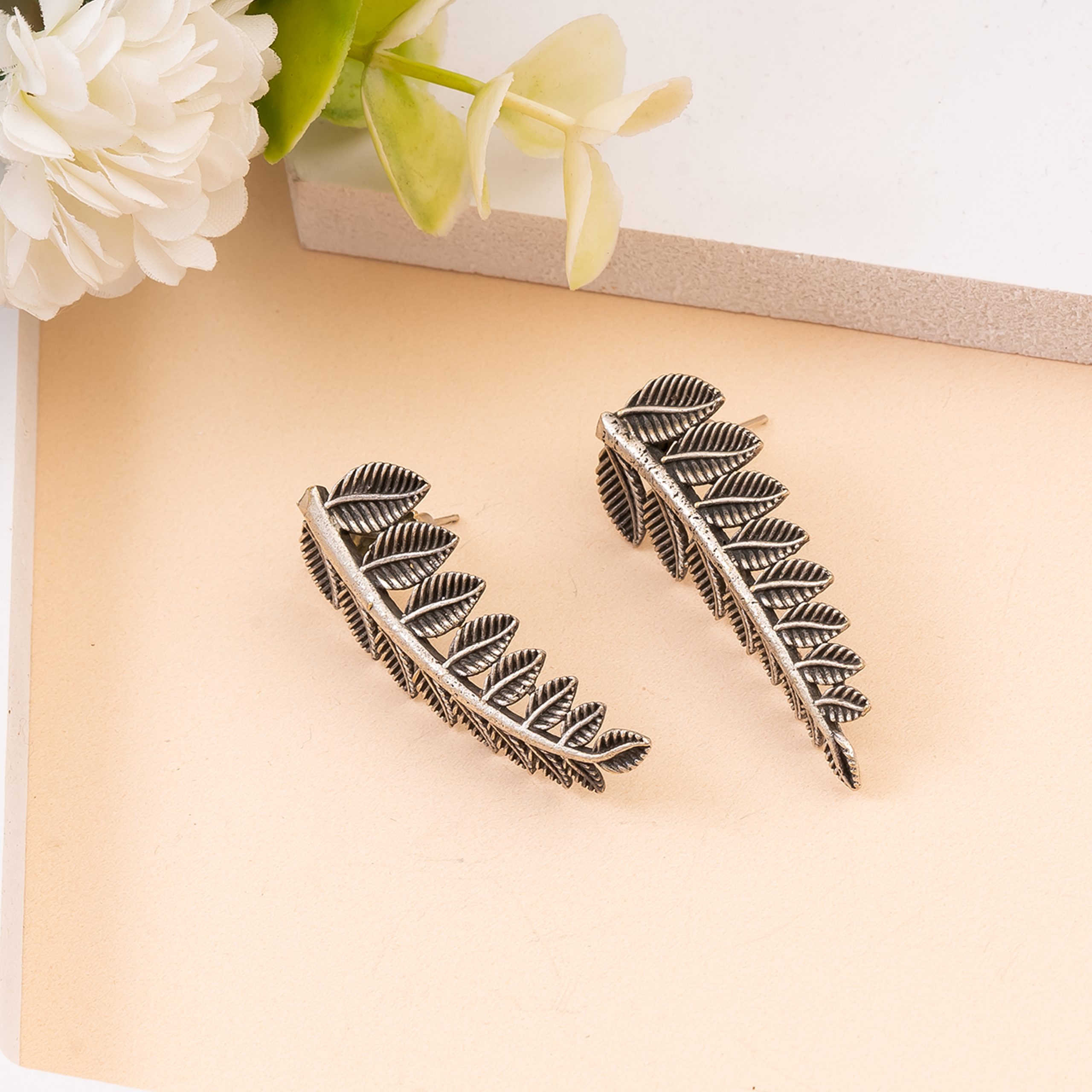 Leaf Shaped Drop Earrings